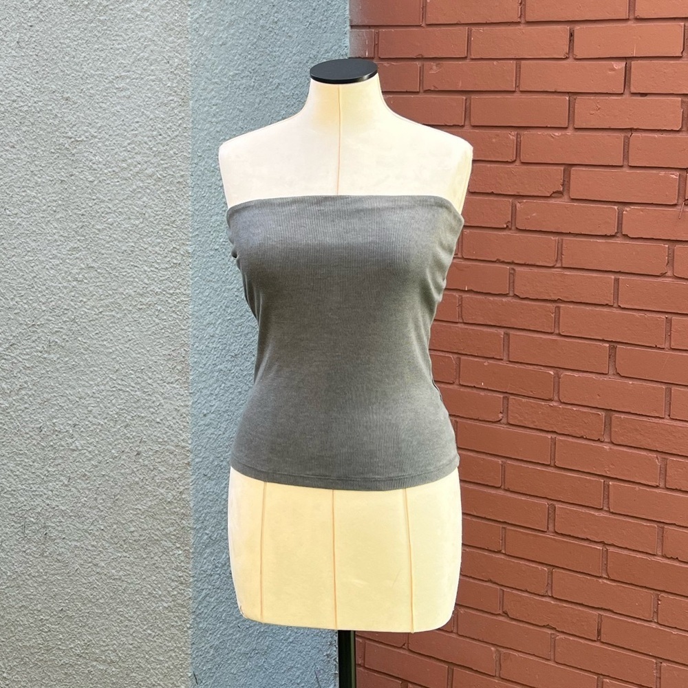 Aerie Sleeveless Ribbed Green Cotton Tank Top Women’s Small